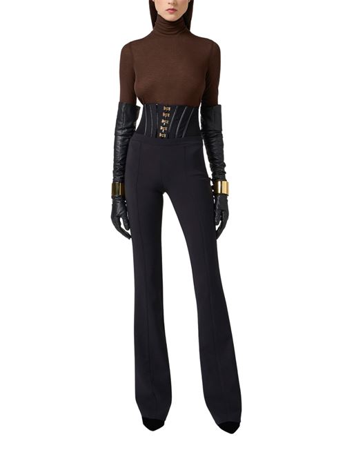 Pantalone nero in crepe Elisabetta Franchi | PA13257E2110